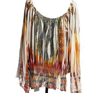Venezia Womens Plus Sz 18/20 Top Artsy chic Y2k‎ flowy travel  boho watercolor